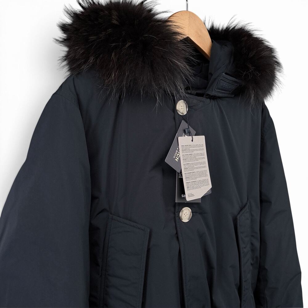 Woolrich Luxury Arctic Parka Mens Sz L Black Down Real Fur Hood -5 F NWT READ